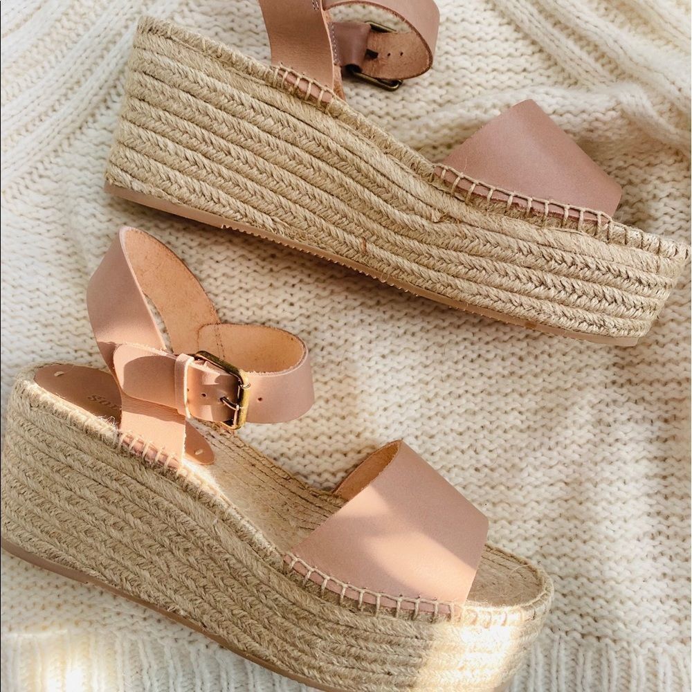 Soludos Tan Wedge Shoe 11 Women Platform Espadrille Nordstrom Sandal Summer Heel